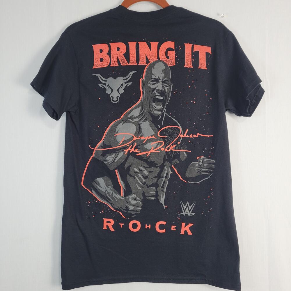WWE Men's Ripple Junction Black The Rock Bring It T-shirt sz S Dwayne Johnson